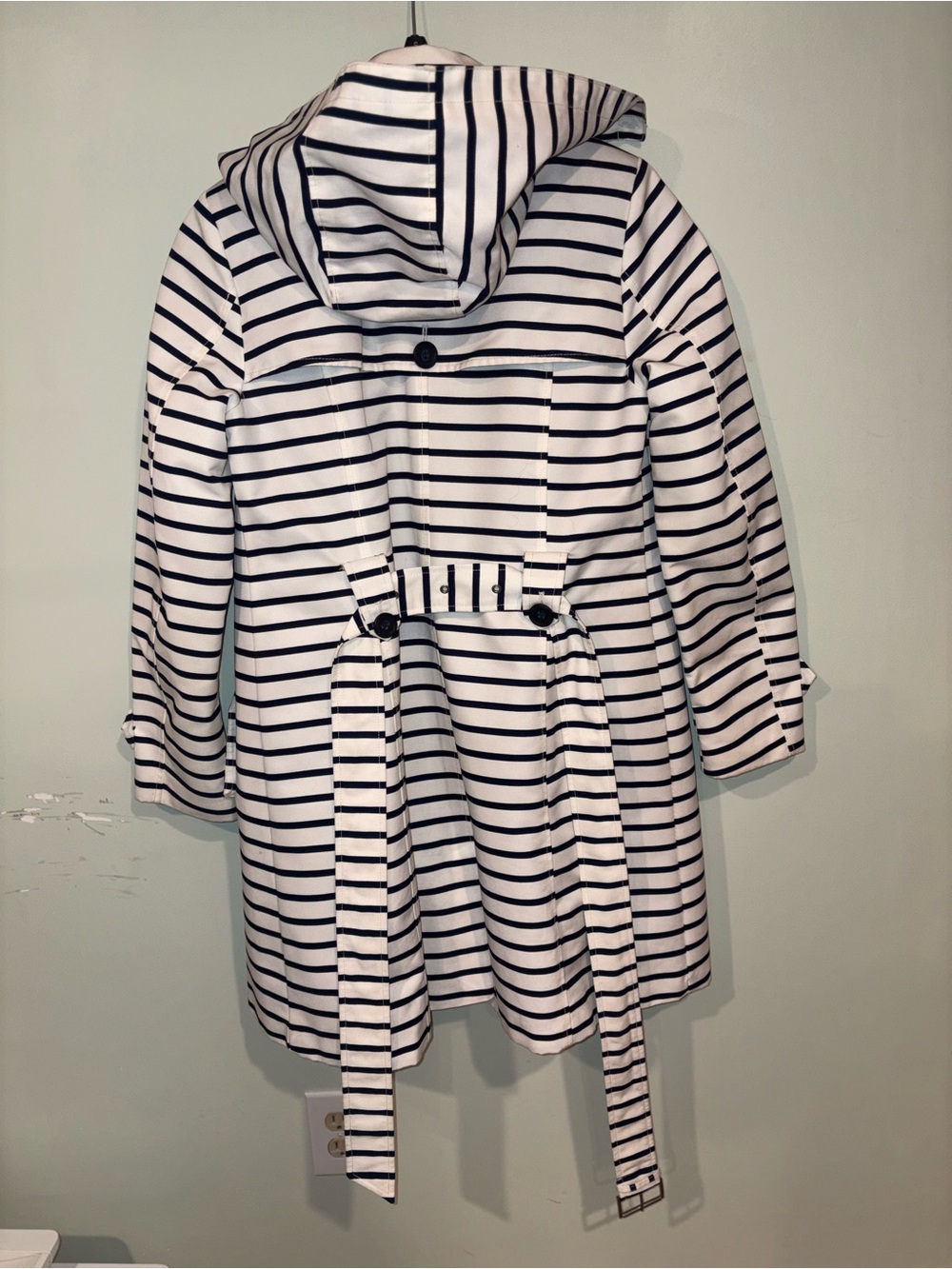 Tommy Hilfiger Striped Hooded Trench Coat - Picture 8 of 12